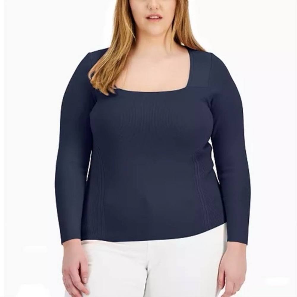 NWT INC International Concepts Square-Neck Sweater